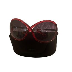 TOM FORD Women's Whitney Red Oval Sunglasses